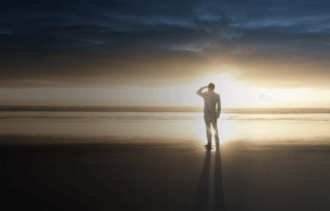 Man In Suit On Beach